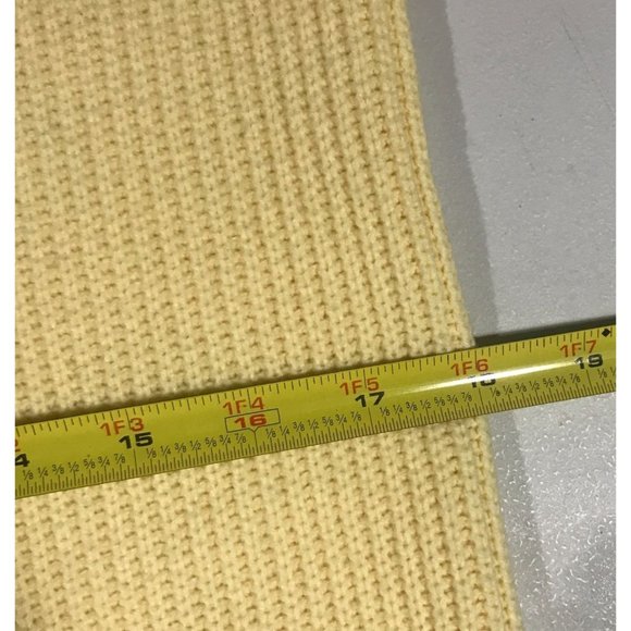 Vintage Women's Medium Large Yellow V Neck Sweater Dress - Picture 11 of 13